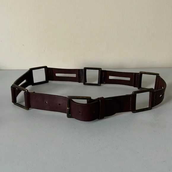Vintage Albatros Leather Belt Albatros Vintage Black Leather Belt Silver Studs Buckle Made  main image 2